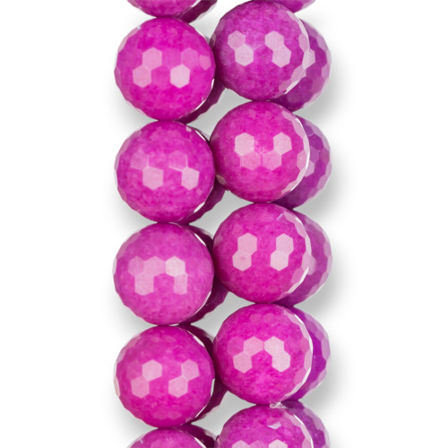 Faceted Fuchsia Jade 18mm