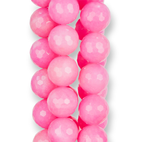 Faceted Fuchsia Jade 18mm Light Pink