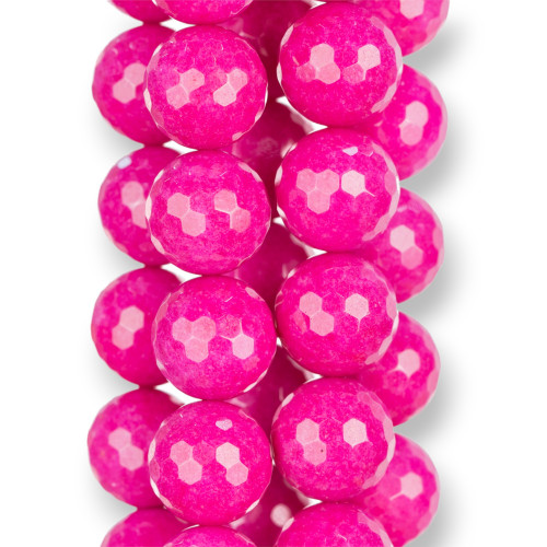 Faceted Fuchsia Jade 18mm Intense