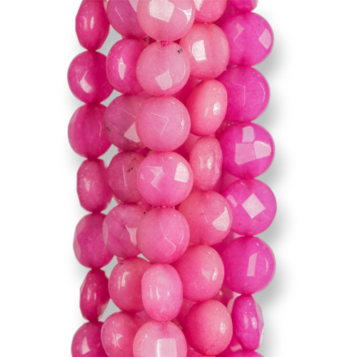 Fuchsia Jade Round Flat Faceted 10mm Clear
