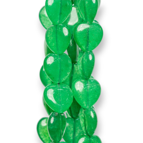 Λείο πιάτο Green Jade Heart 15mm