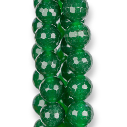 Transparent Green Jade Faceted 16mm