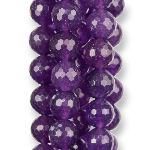 Faceted Purple Jade 12mm