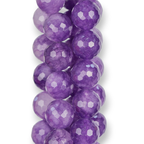 Faceted Purple Jade 18mm