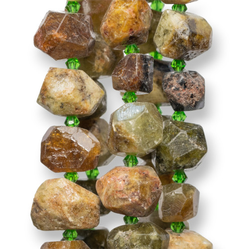 Olivine Raw Irregular Stone Faceted Nuggets 18-20x12-15mm