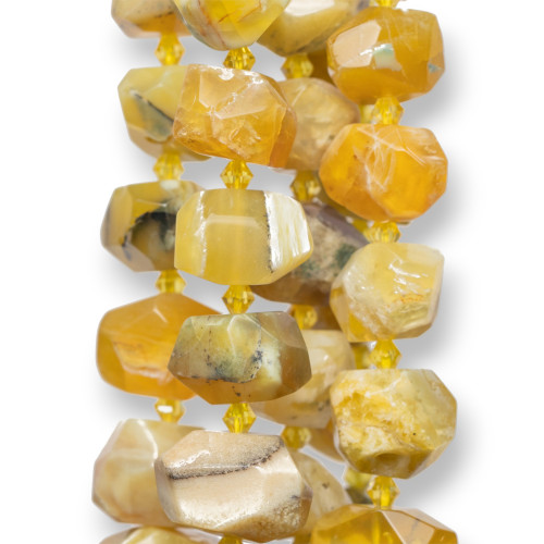 Yellow Opal Stone Irregular Faceted Nuggets 18-20x12-15mm
