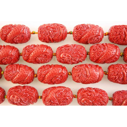 Resin Barrel 15x25mm 12pcs Red