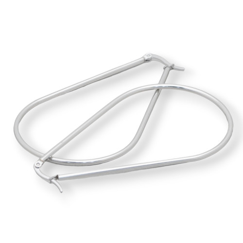 Boucles d'oreilles en acier en forme de larme lisse 90 mm 4 paires