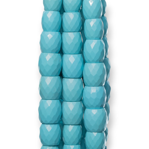 Turquoise Paste Faceted Gradation Barrel 08-15mm (48cm)