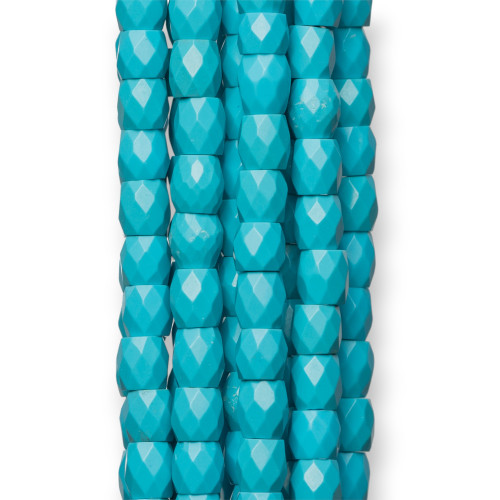 Turquoise Paste Faceted Barrel 09x09mm