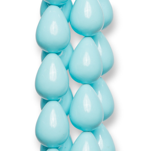 Turquoise Paste Smooth Drops 15x20mm