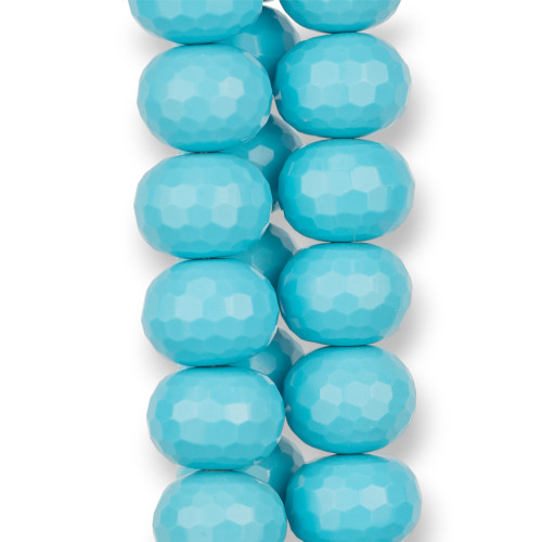 Turquoise Paste Rondelle Faceted 20x16mm