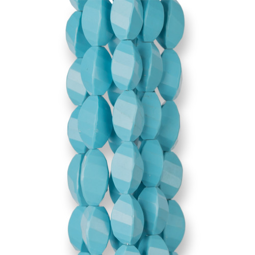 Turquoise Paste Twist Faceted 10x18mm