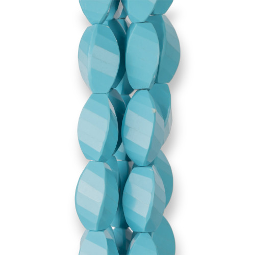 Turquoise Paste Twist Faceted 14x25mm