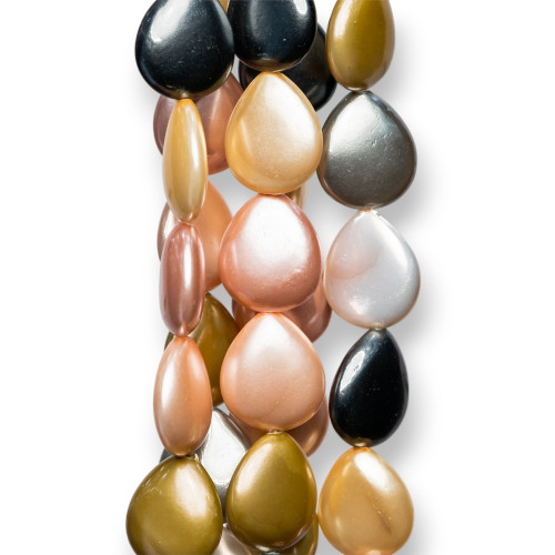 Mallorcan Pearls Multicolor Drops Flat 13x15mm MOD3