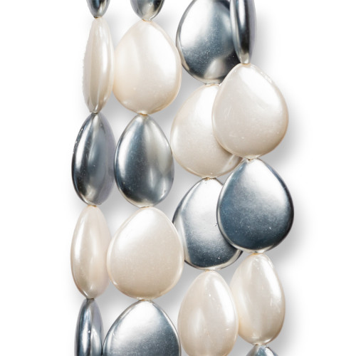 Mallorcan Pearls Multicolor Drops Flat 15x18mm MOD2