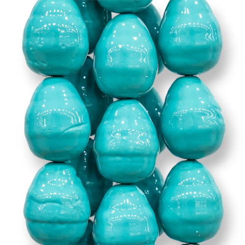 Majorcan Turquoise Baroque Irregular Pearls 18x24mm