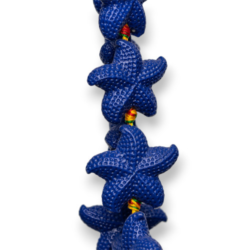 Cuentas de resina de alambre de estrella de mar 28 mm 12 piezas Azul