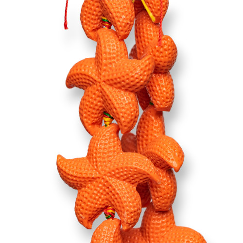 Starfish Wire Resin Beads 32mm 10pcs Orange