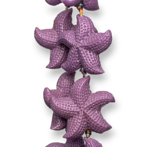 Seestern-Draht-Harzperlen, 32 mm, 10 Stück, Lavendel