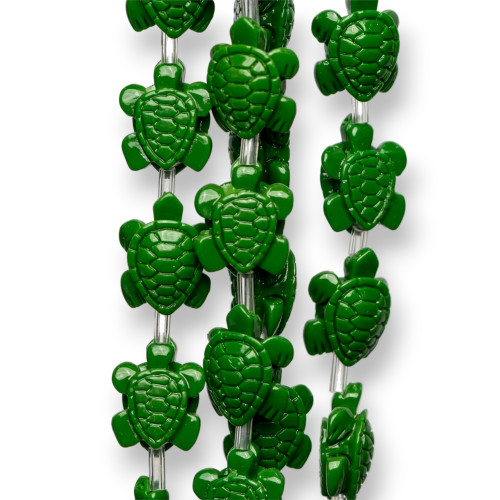 Perles en résine Turtle Strand 12x14mm 22pcs Vert