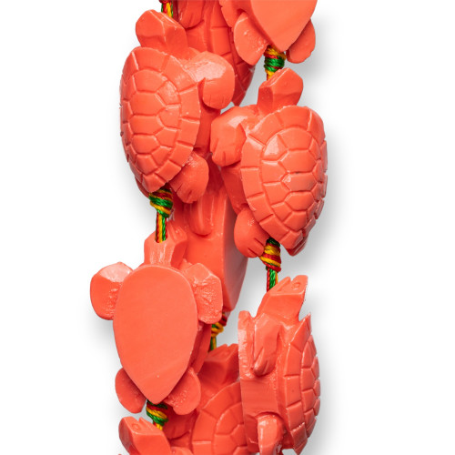 Schildkrötenstrang-Harzperlen, 24 x 36 x 14 mm, 11 Stück, Rosa