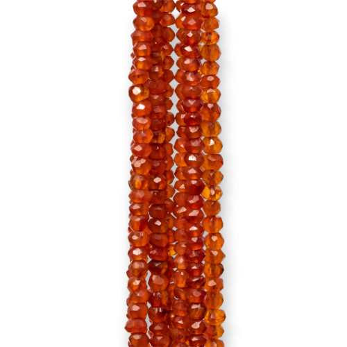Indian Stones MachineCut Faceted Rondelle 2.5-3.0mm Carnelian