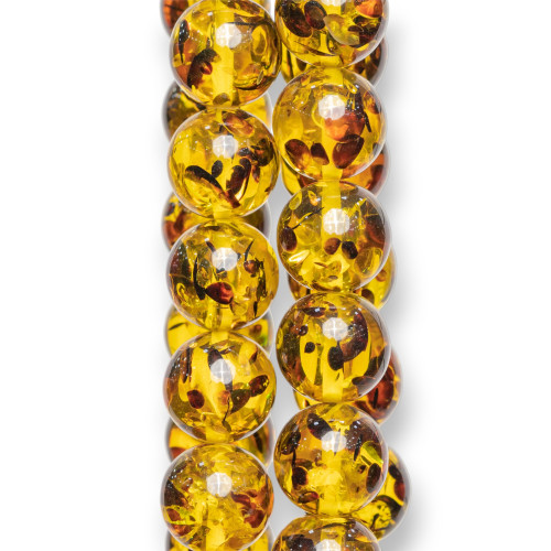 Resin Imitation of Amber Smooth Στρογγυλό 08mm