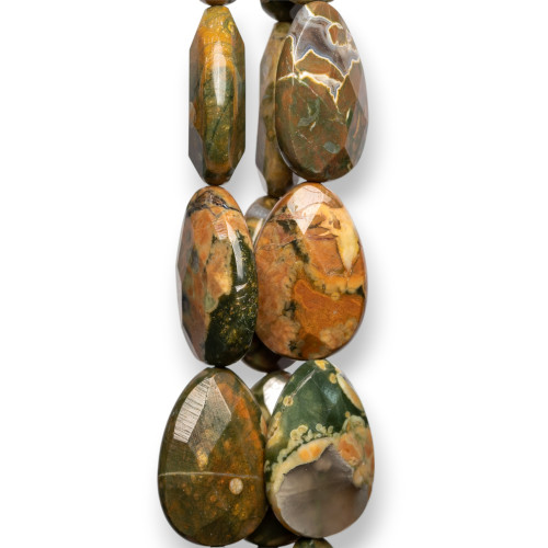 Rhyolite Drops Faceted Plate 20x30mm