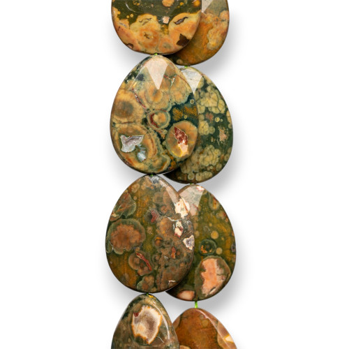 Rhyolite Drops Faceted Plate 30x40mm