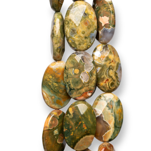 Rhyolite Oval Flat Faceted 20x30mm