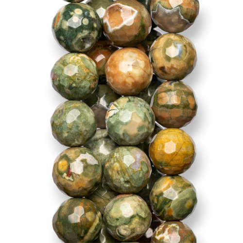 Faceted Rhyolite 16mm Green