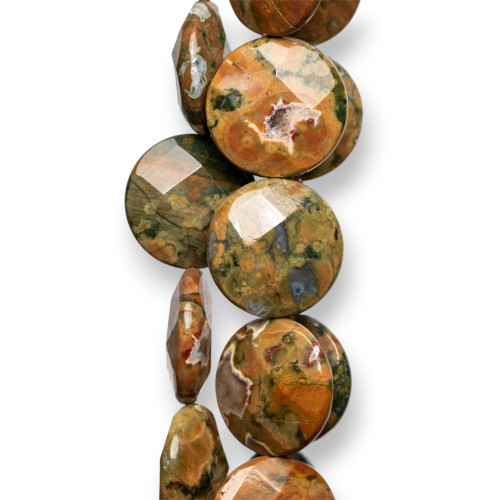 Rhyolite Round Flat Faceted 20mm