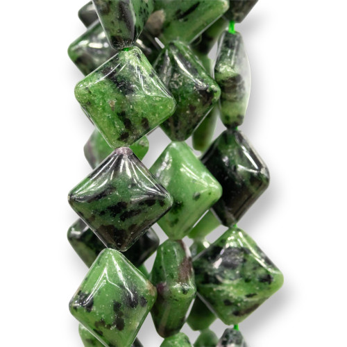 Rubizoisite Green Flat Rhombus 12mm