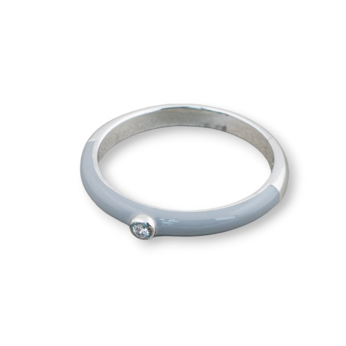 Ring aus 925er Silber Design Italien Light Point mit grauer Rhodium-Emaille 3,5 mm