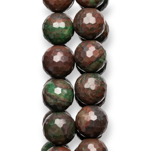 Faceted Tourmalinated Jasper 20mm Reddish