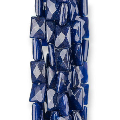 Μπλε Jade Lapis Faceted Flat Ορθογώνιο 10x14mm