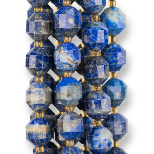 Ακατέργαστη μπλε μπάλα Lapis Lazuli κυλινδρική κοπή με όψη 9x10mm Διαφανής