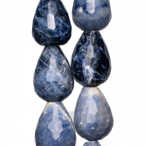 Sodalite Drops Faceted Briolette 18x25mm