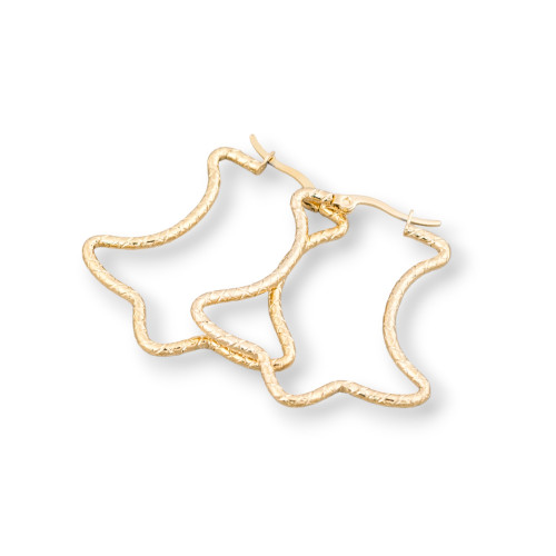 Boucles d'Oreilles Fantaisie Acier 40x38mm 5 Paires Doré