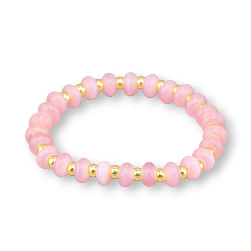 8 mm Katzenauge- und Roségold-Hämatit-Stretch-Armbänder