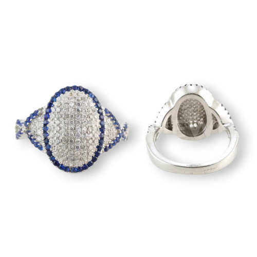 Ring aus 925er Silber mit rhodinierten Zirkonen Mod05 Größe 6