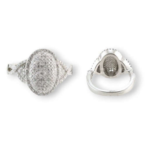 Ring aus 925er Silber mit rhodinierten Zirkonen Mod07 Größe 7