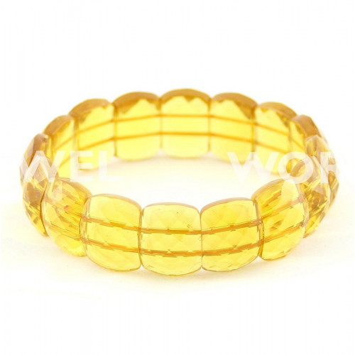 Bracelet Quartz Hydrothermal Facetté - Citrine