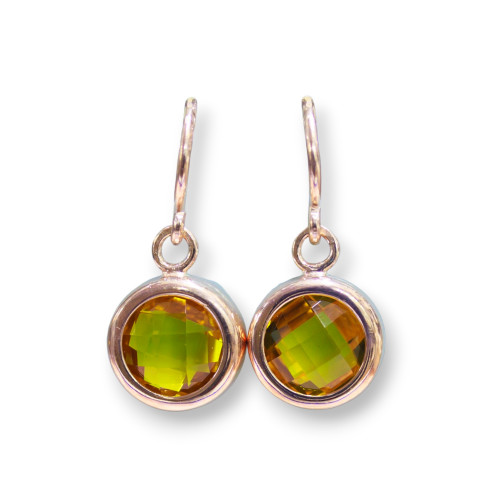 925 Silver Lever Earrings Set with Yellow Topaz 12x25mm