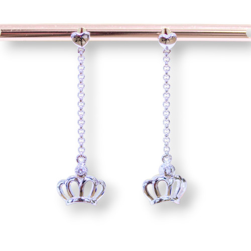 925 Silver Stud Earrings With Rolo Chain