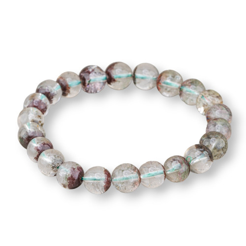 Round Ghost Quartz Bracelet 09mm