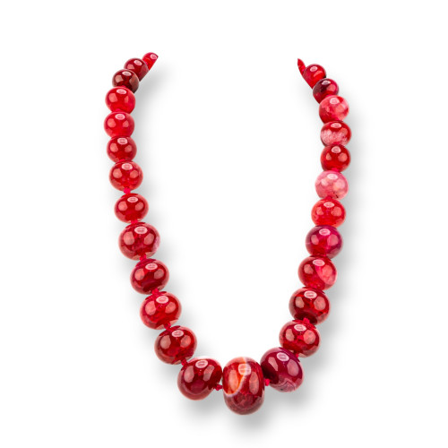 Knotted Semi-precious Stone Necklace With Brass Rondelle Clasp 14-28mm Necklace Length 55cm