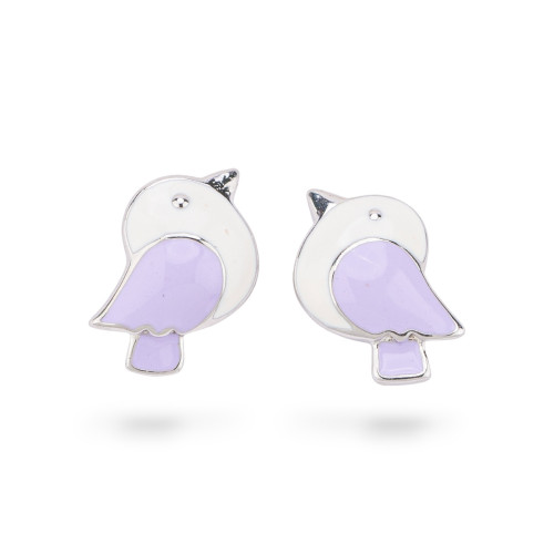 Boucles d'oreilles émaillées Argent 925 Collection Flora 2 Paires