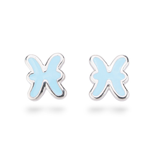 Boucles d'oreilles émaillées Argent 925 Collection Flora 4 Paires